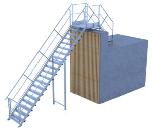 escalier double accès grande hauteur alu